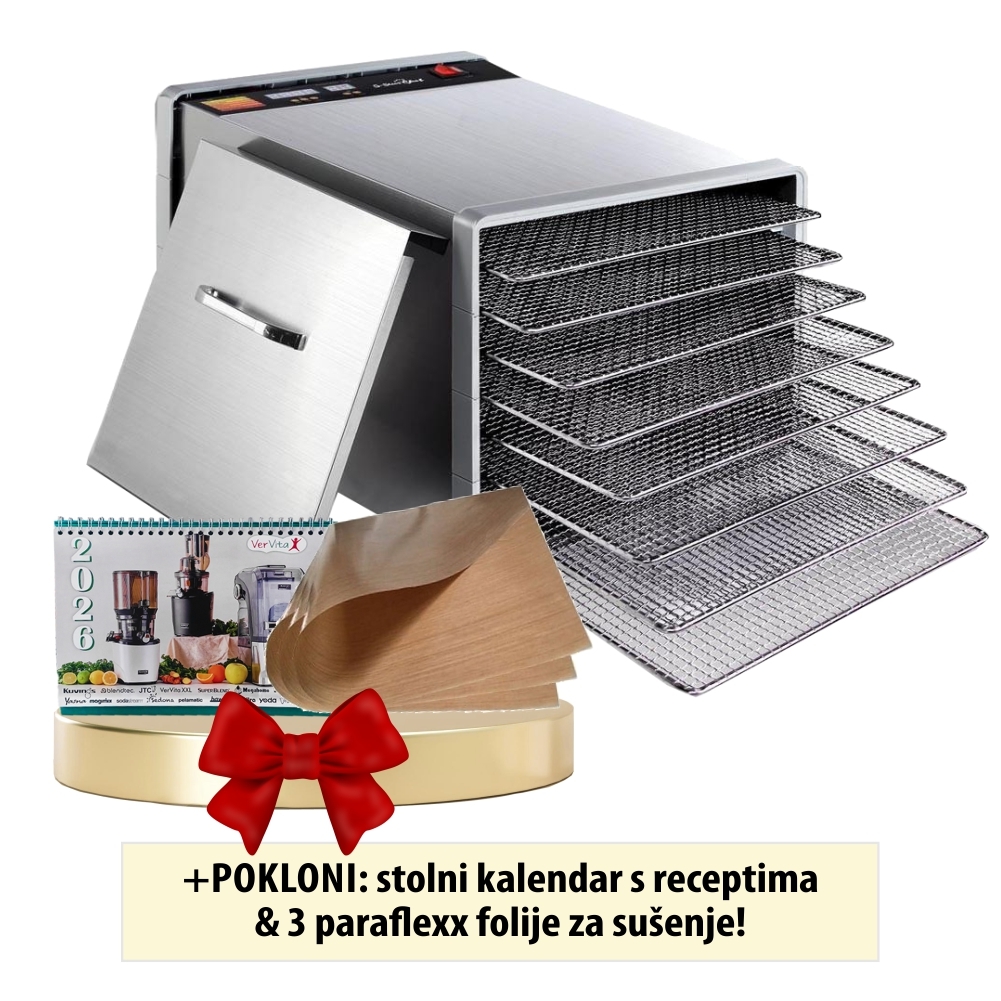 Dehidrator VerVita XXL inox 8 inox polica