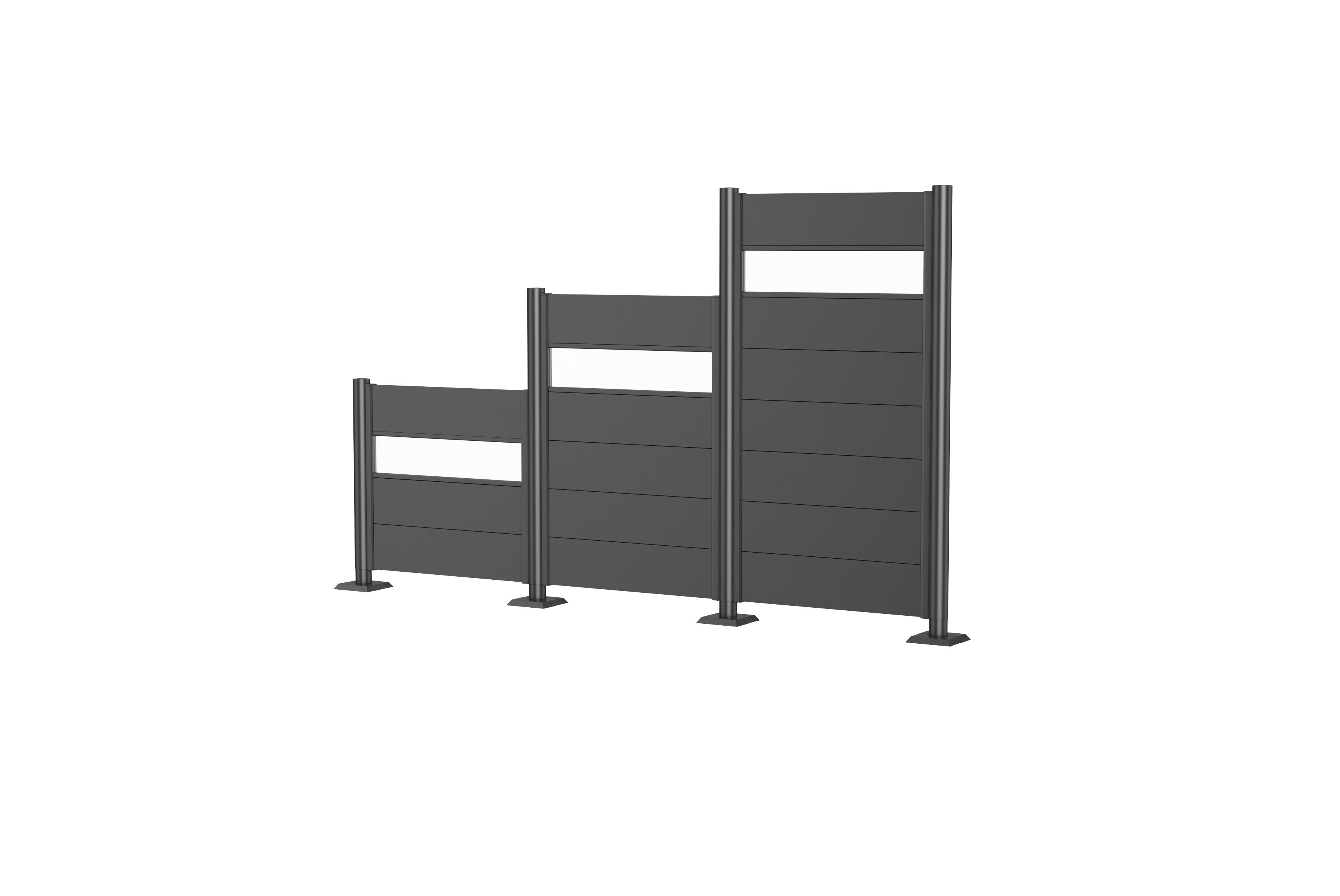 Sichtschutz b100 dunkelgrau Acrylglas Stufe 3er Rendering
