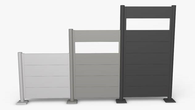 Sichtschutz dunkelgrau quarzgrau silber Mustervariante Rendering