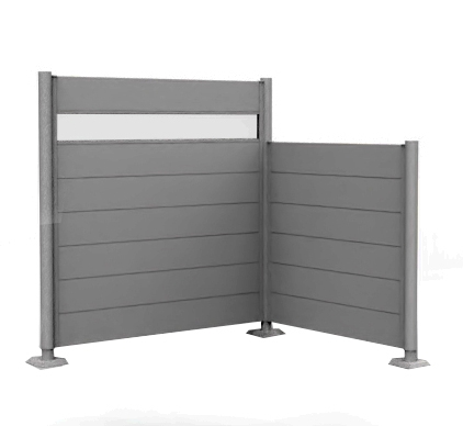 Sichtschutz quarzgrau 2er Ecke Rendering
