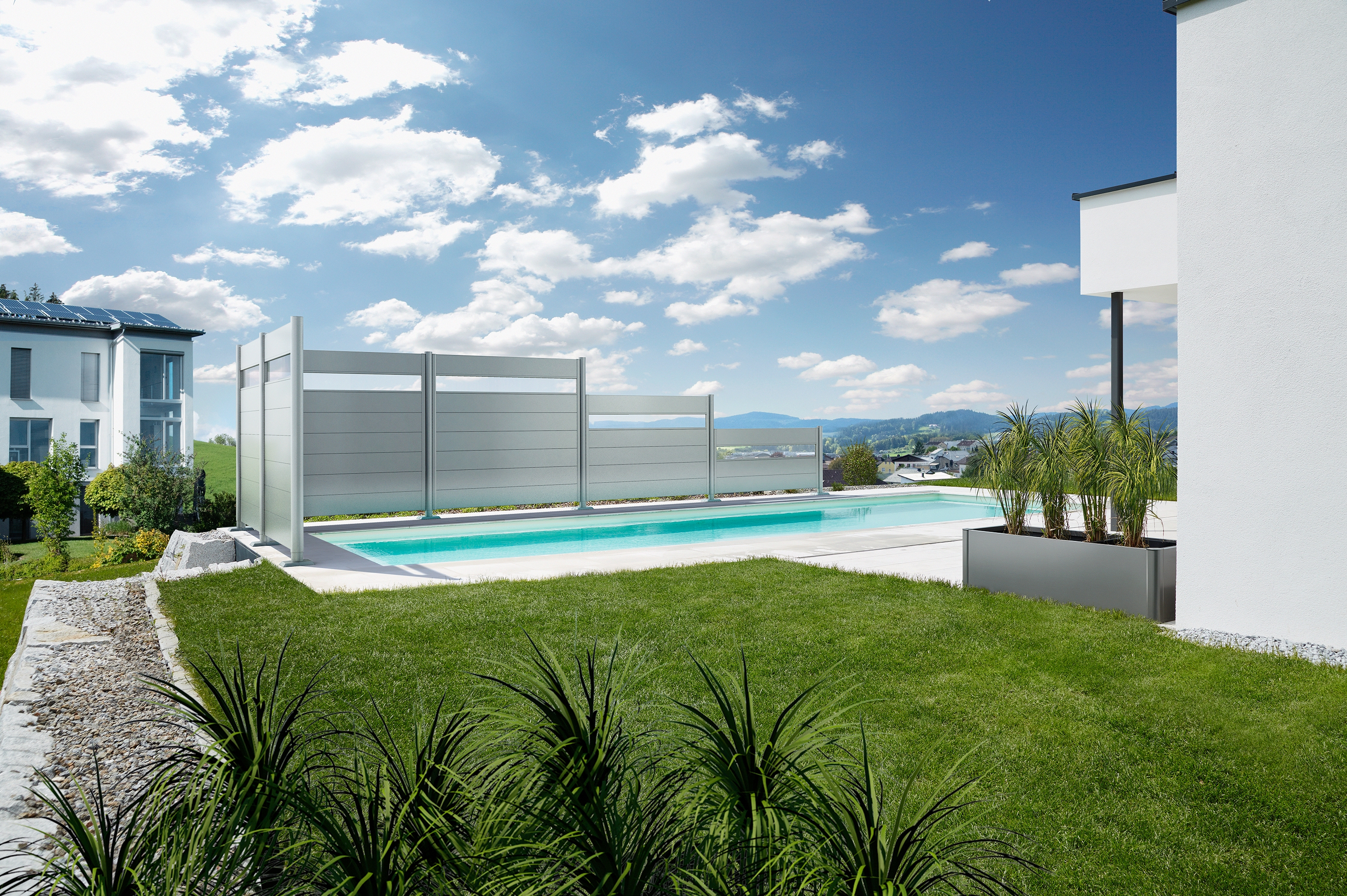 Sichtschutz silber Ecke Sujet