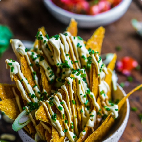 Raw vegan nacho ‘‘sir’’