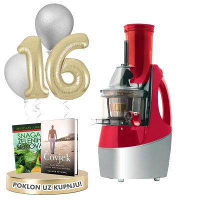 VerVita XXL sokovnik, inox/crveni