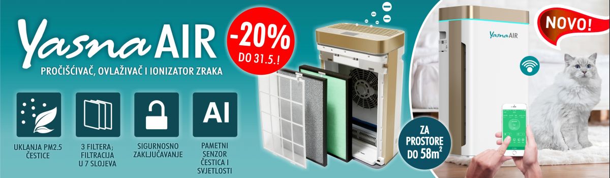 Yasna AIR pročišćivač, ovlaživač i ionizator zraka!