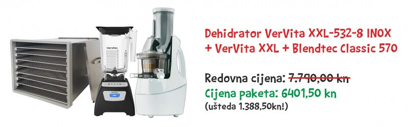 Dehidrator VerVita XXL-532-8 inox + VerVita XXL + Blendtec classic 570