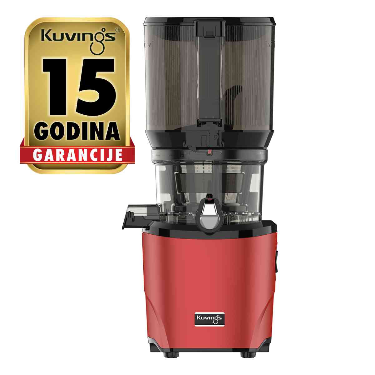 Kuvings AUTO10S sokovnik za hladno prešanje, boja Crvena mat