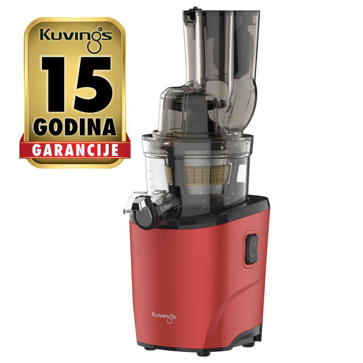 kuvings-revo830-crvena-mat Kuvings REVO830 sokovnik za hladno prešanje, boja Crvena mat.