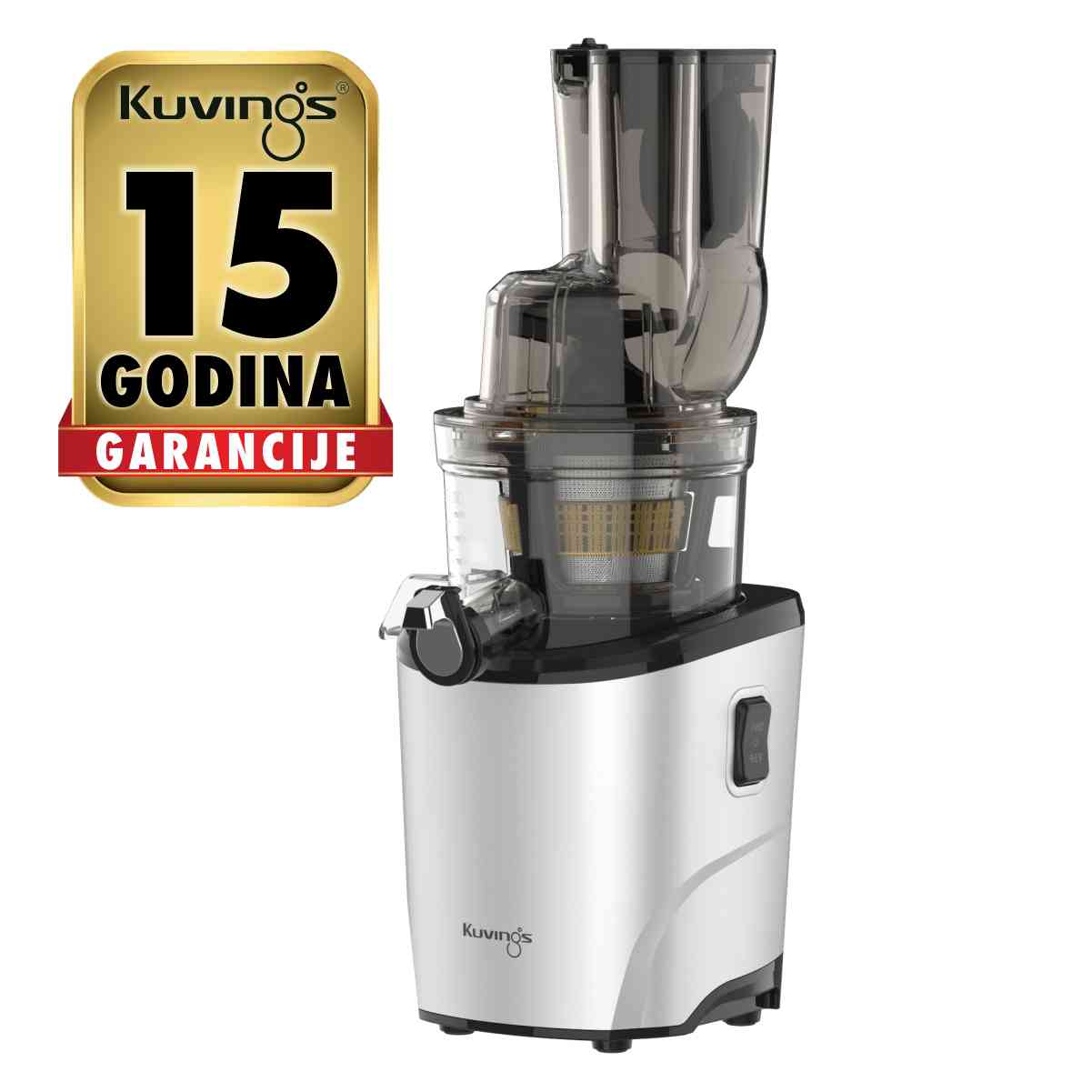 kuvings-revo830-srebrna-mat Kuvings REVO830 sokovnik za hladno prešanje, boja Srebrna mat