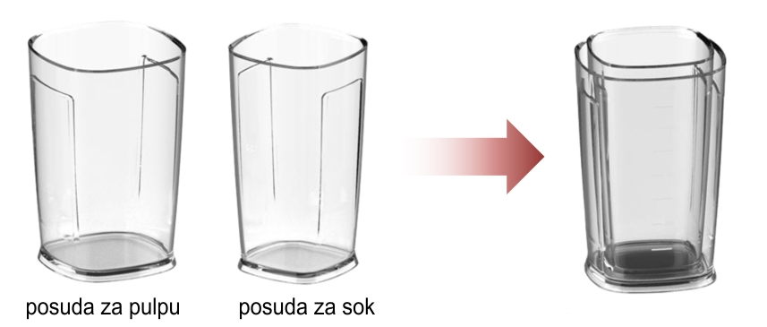 Sokovnik Kuvings REVO830S posuda za sok i posuda za pulpu