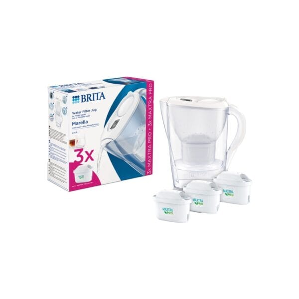 Brita Marella 2,4 l, bijela s 3 filtera za pročišćavanje i filtraciju vode ili zraka u kućanstvu