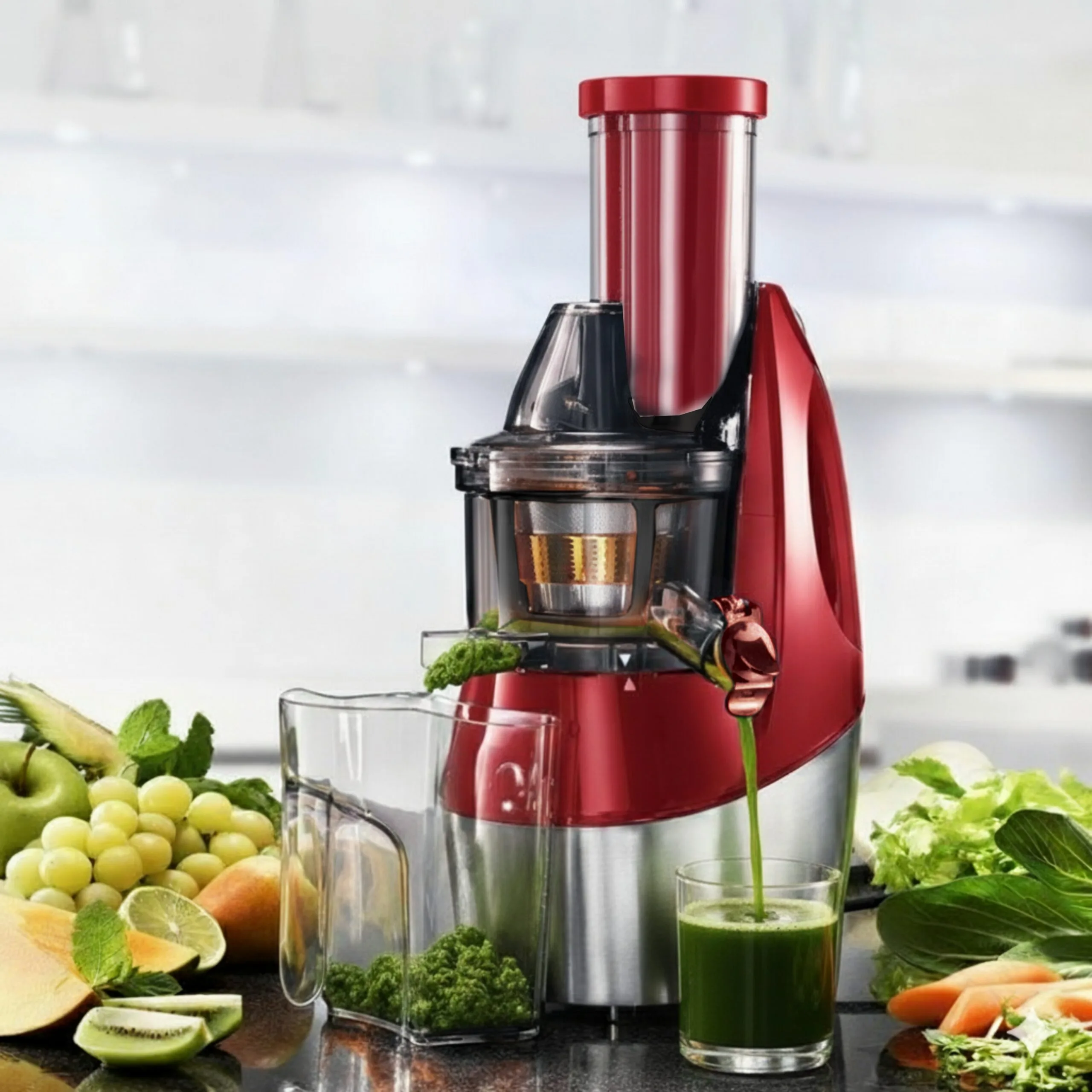 estrattore-sjw-450-caso-inox-red-green-jucie VerVita XXL sokovnik, inox/crveni - VerVita