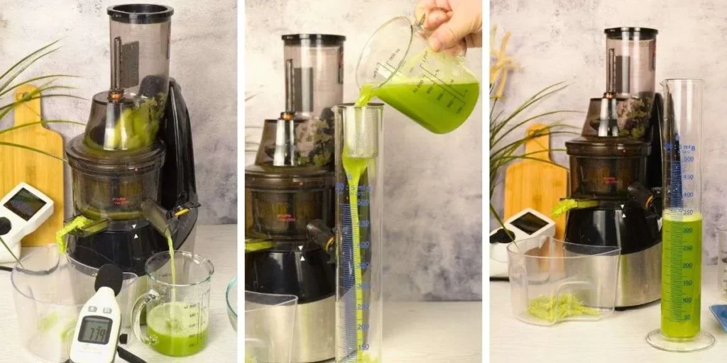Test cijeđenja 500 g celera na sokovniku VerVita XXL